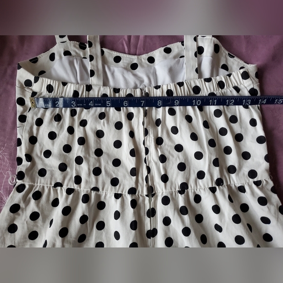 Charlotte Russe White with Black Polka Dots Sleeveless Dress Size Large - Picture 6 of 6